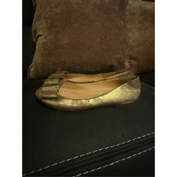 Tory Burch chase Nappa Gold Lather Ballet Flats - Picture 5 of 9